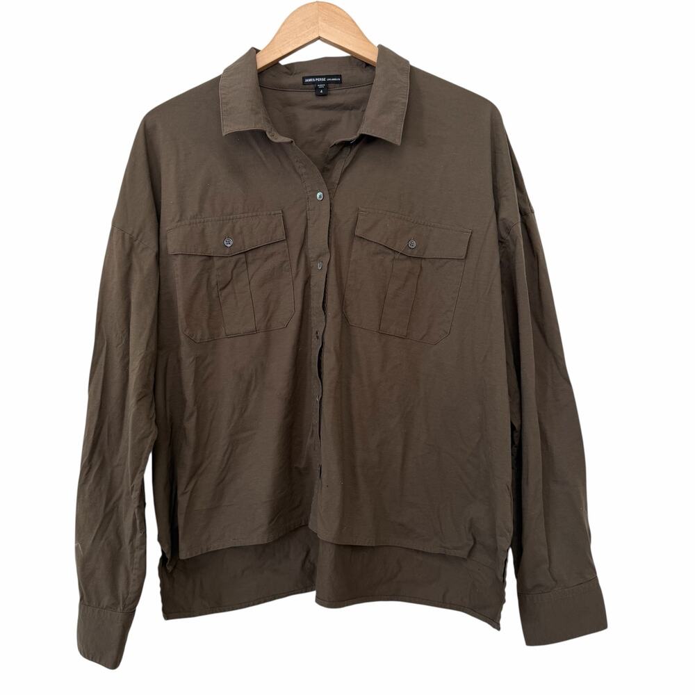James Perse Estilo Button Front Shirt Sz 4 Sz XL
